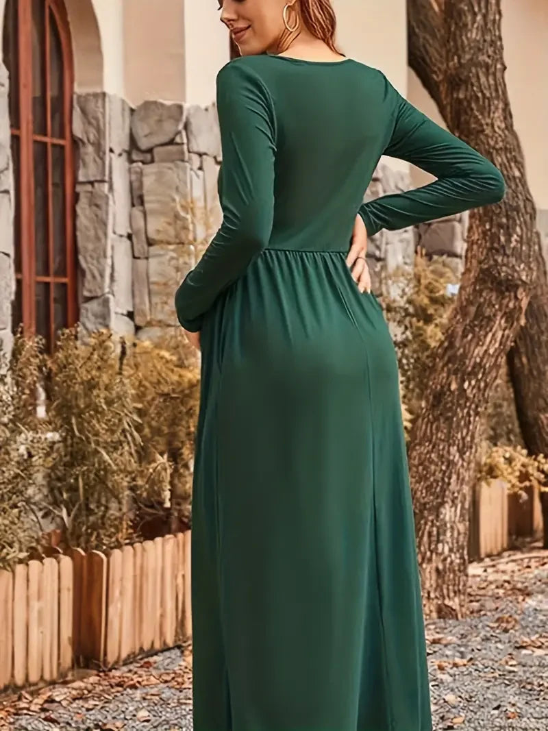 GREEN MATERNITY MAXI DRESS