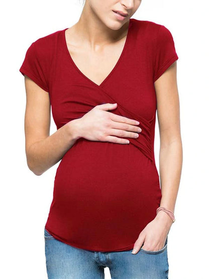 BURGUNDY MATERNITY NURSING TOP