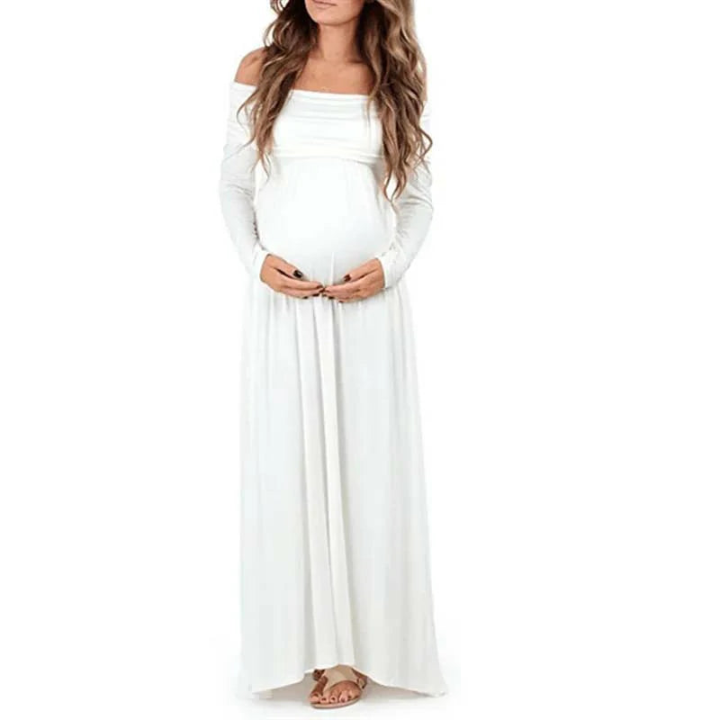 MATERNITY ONE SHOULDER MAXI DRESS