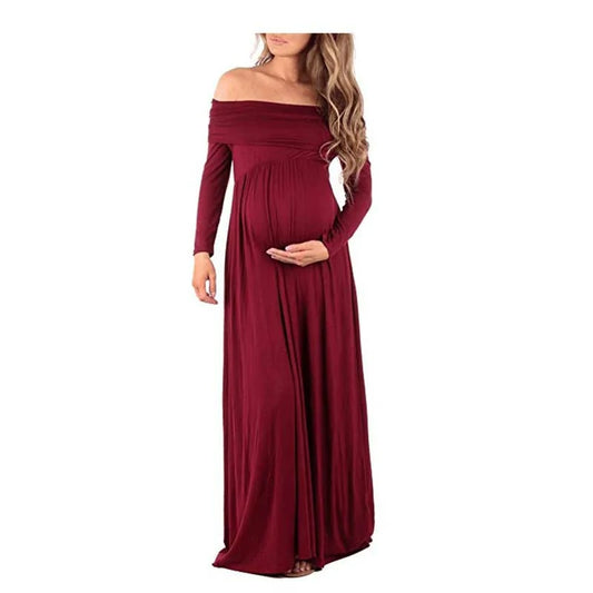 MATERNITY ONE SHOULDER MAXI DRESS