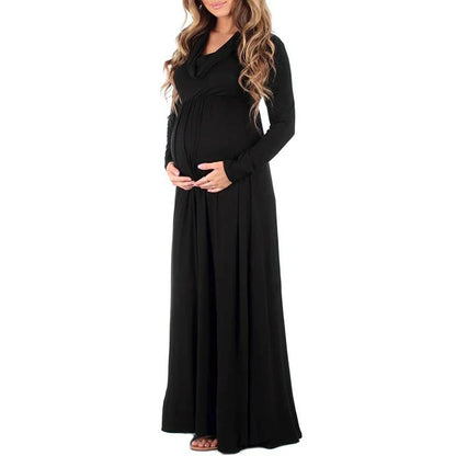 MATERNITY ONE SHOULDER MAXI DRESS