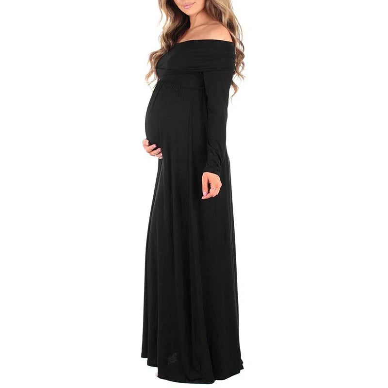 MATERNITY ONE SHOULDER MAXI DRESS