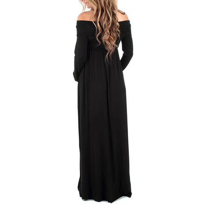 MATERNITY ONE SHOULDER MAXI DRESS