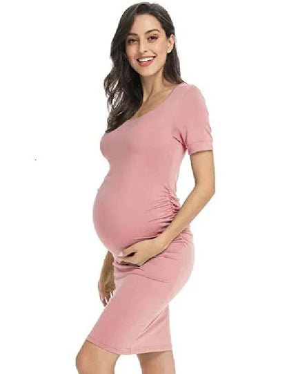 MATERNITY SLIM DRESS PINK