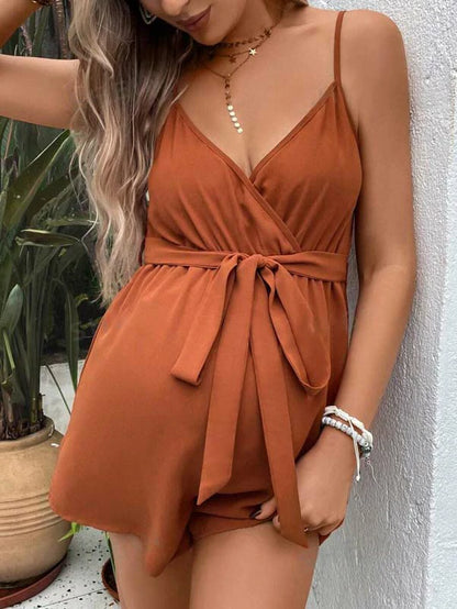 ORANGE MATERNITY ROMPER