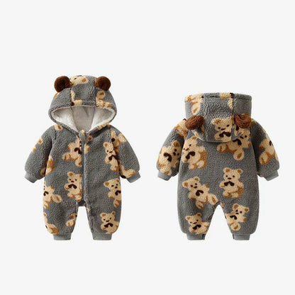 Toddler Cute Bear Hooded Onesie