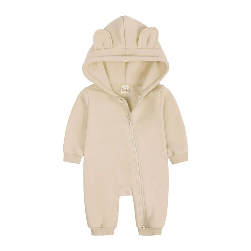 Newborn Bear Ear Hoodie Bodysuit