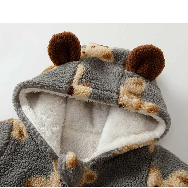 Toddler Cute Bear Hooded Onesie