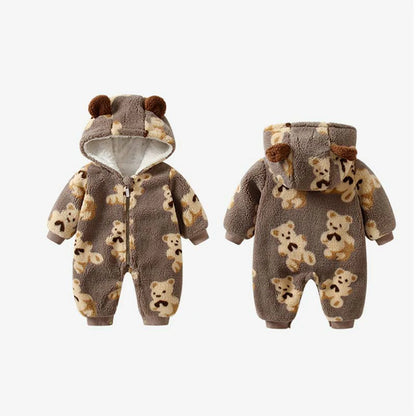 Toddler Cute Bear Hooded Onesie