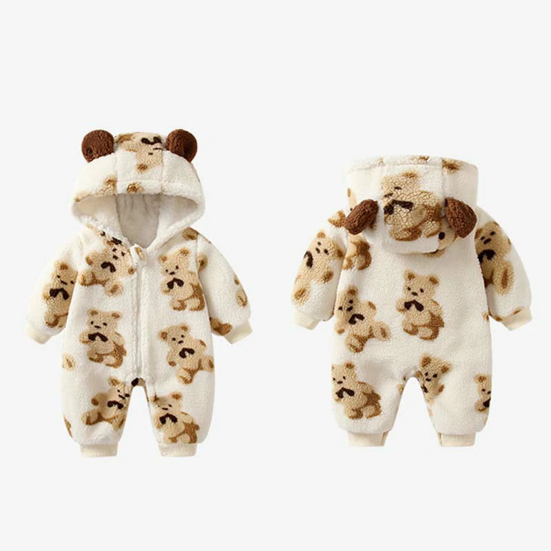 Toddler Cute Bear Hooded Onesie