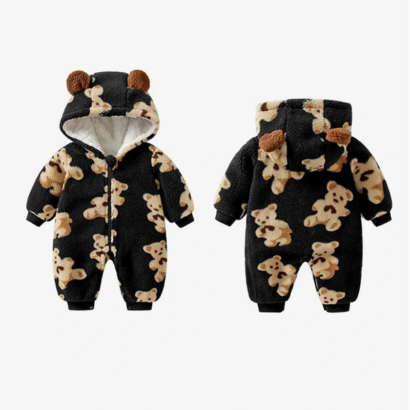 Toddler Cute Bear Hooded Onesie