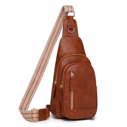 Retro PU Leather Chest Bag