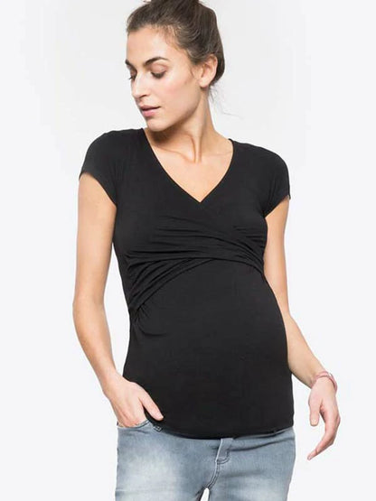 BURGUNDY MATERNITY NURSING TOP