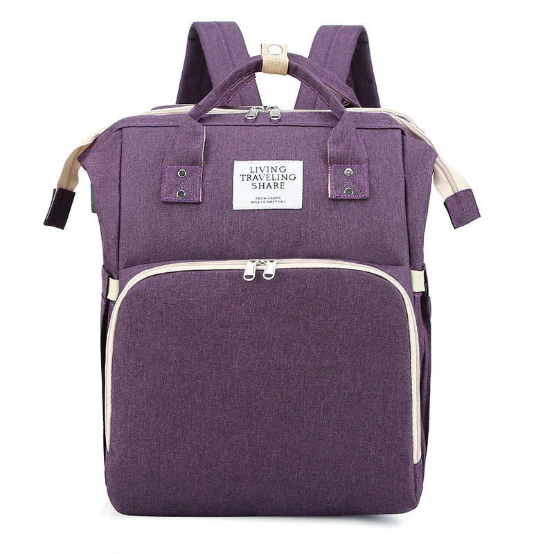 Foldable Crib Diaper Bag Backpack