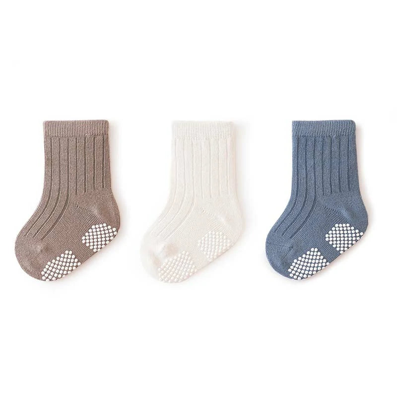 3 Pairs Baby Non-slip Indoor Walking Socks