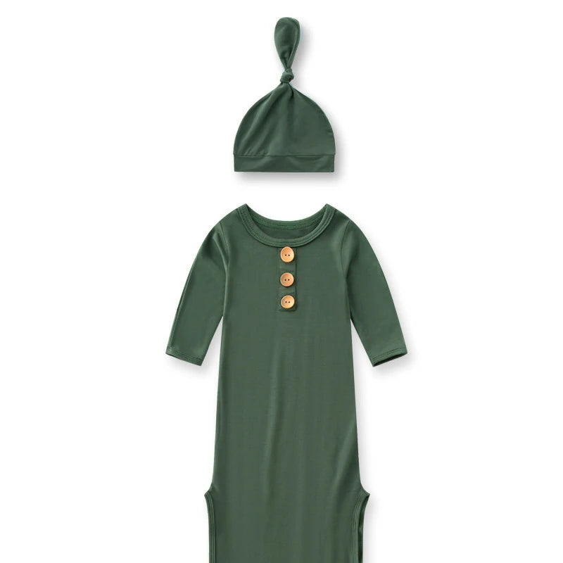 Bamboo Fiber Viscose Baby Pajamas + Hat