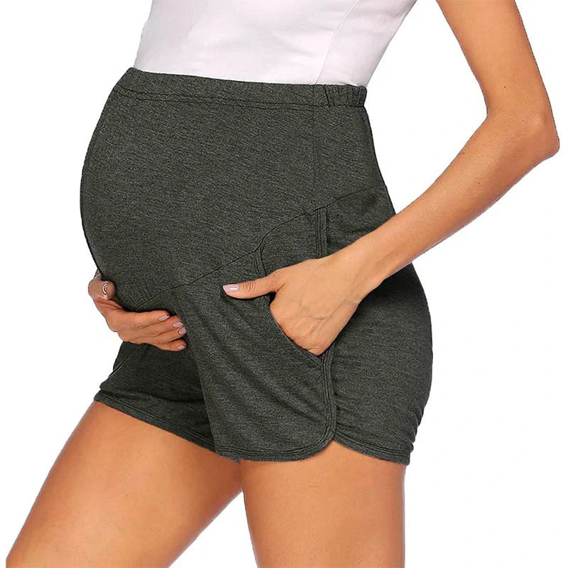 Solid Yoga Maternity Shorts