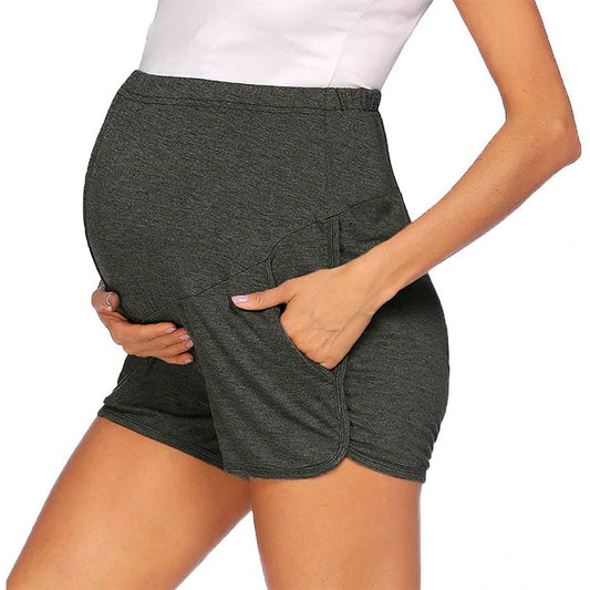 Solid Yoga Maternity Shorts