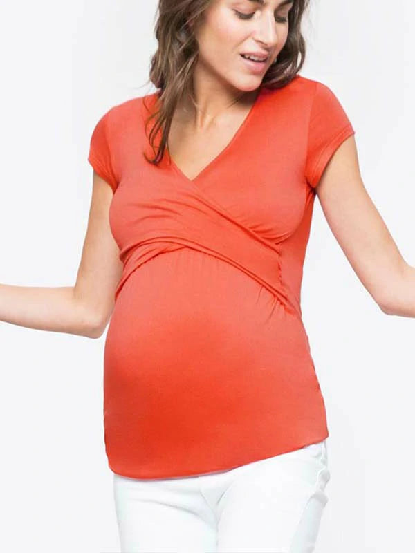 BURGUNDY MATERNITY NURSING TOP