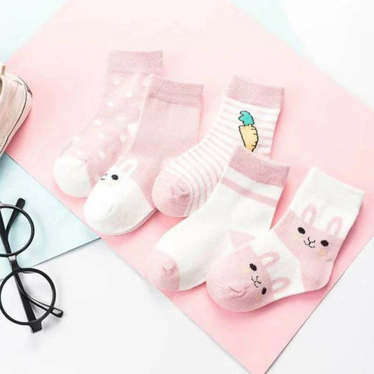 5 Pairs of Cute Soft Baby Socks