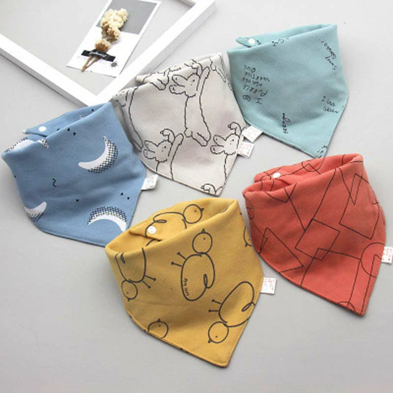 5Pcs Organic Baby Bandana Drool Bibs