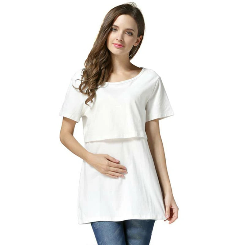 Maternity Short Sleeve Nursing T-Shirt