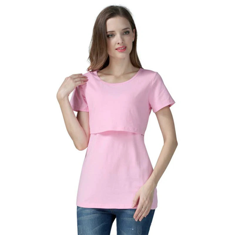 Maternity Short Sleeve Nursing T-Shirt