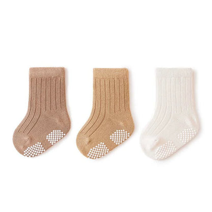 3 Pairs Baby Non-slip Indoor Walking Socks