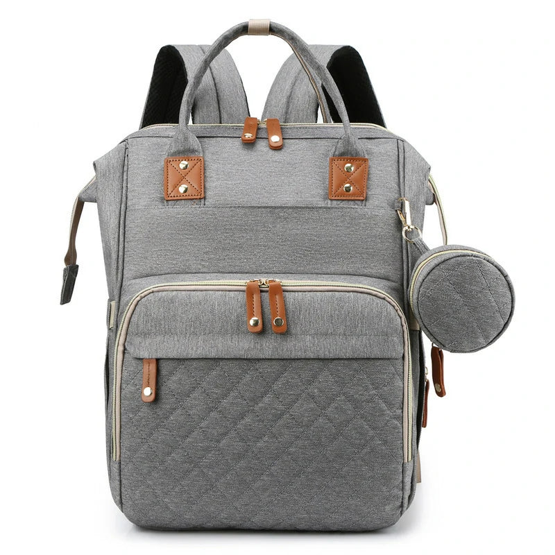 Grey Diaper Bag Backpack