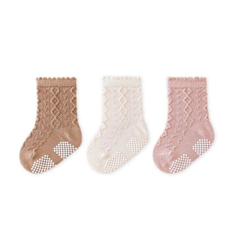 3 Pairs Baby Non-slip Indoor Walking Socks