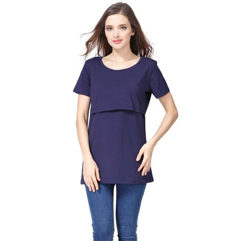 Maternity Short Sleeve Nursing T-Shirt