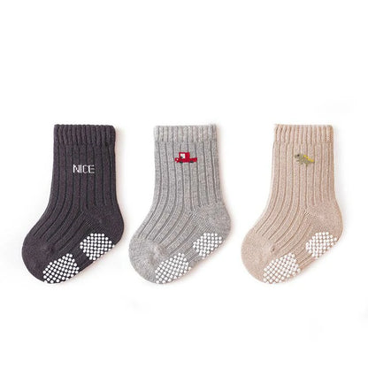 3 Pairs Baby Non-slip Indoor Walking Socks