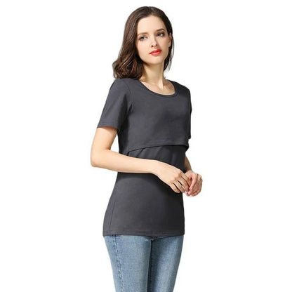 Maternity Short Sleeve Nursing T-Shirt