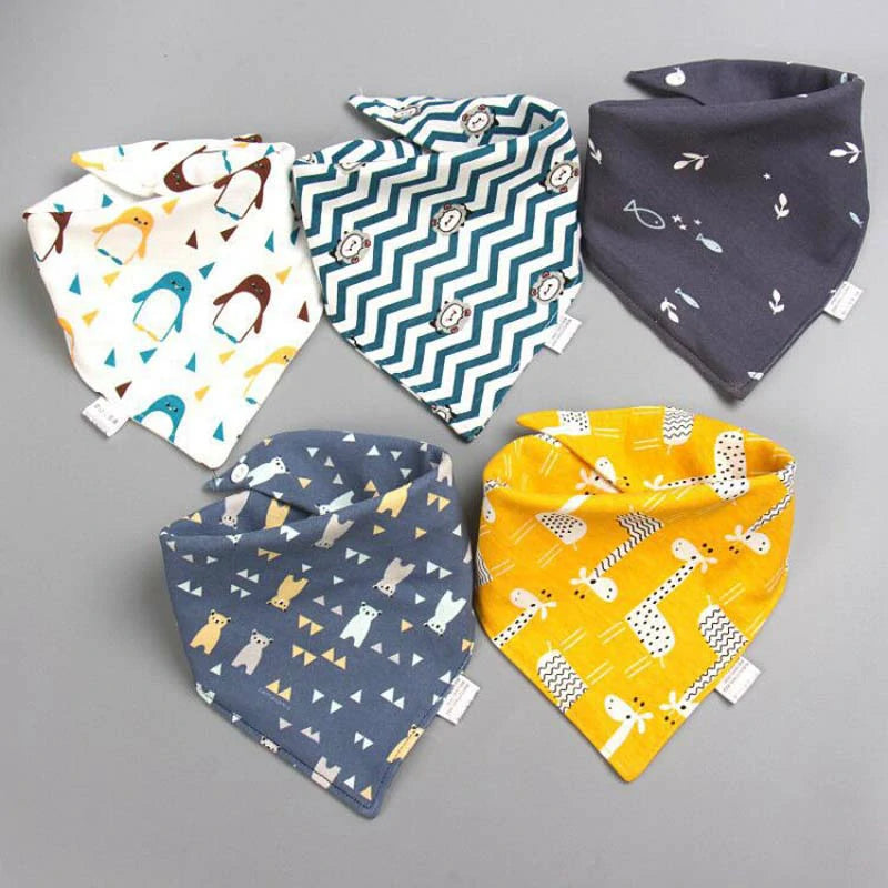 5Pcs Organic Baby Bandana Drool Bibs