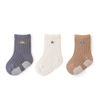 3 Pairs Baby Non-slip Indoor Walking Socks