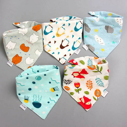 5Pcs Organic Baby Bandana Drool Bibs