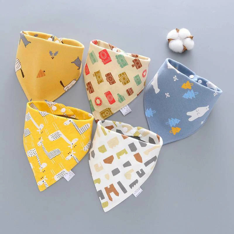 5Pcs Organic Baby Bandana Drool Bibs