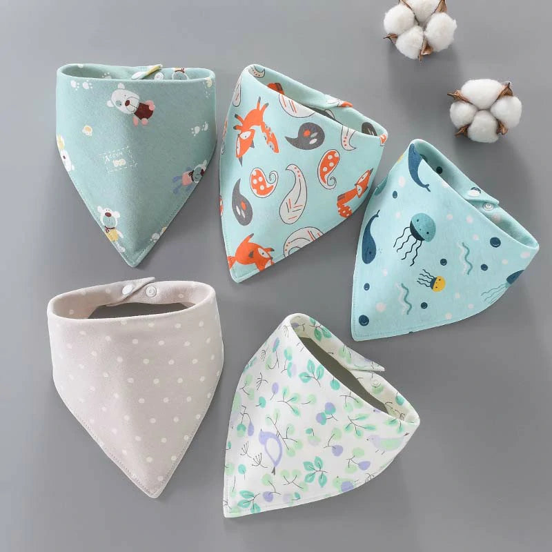 5Pcs Organic Baby Bandana Drool Bibs