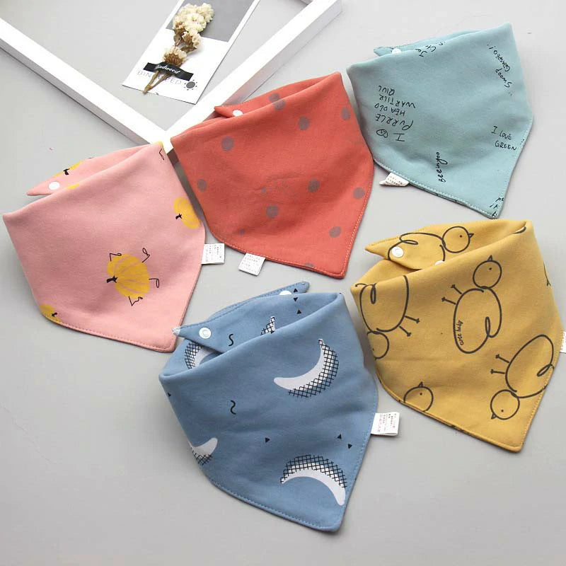 5Pcs Organic Baby Bandana Drool Bibs