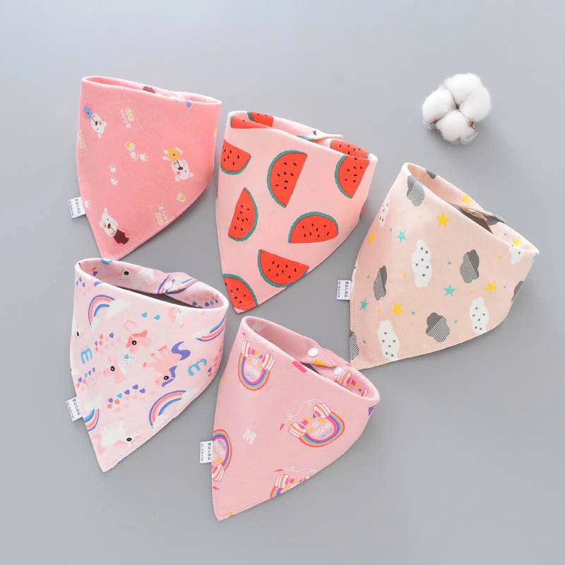 5Pcs Organic Baby Bandana Drool Bibs