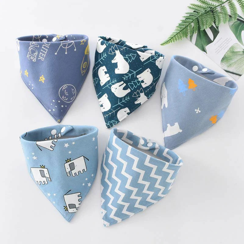 5Pcs Organic Baby Bandana Drool Bibs