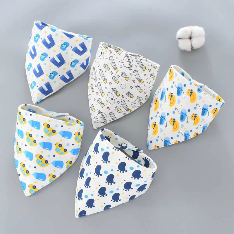 5Pcs Organic Baby Bandana Drool Bibs