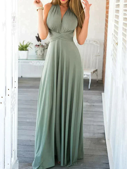 KHAKI SEXY MAXI DRESS